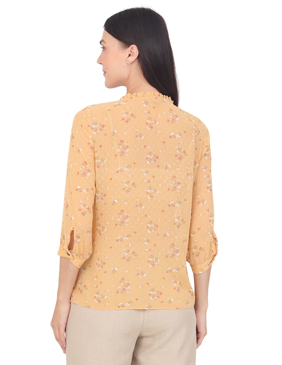 Blusa grupo damasco manga 3/4 para mujer 2