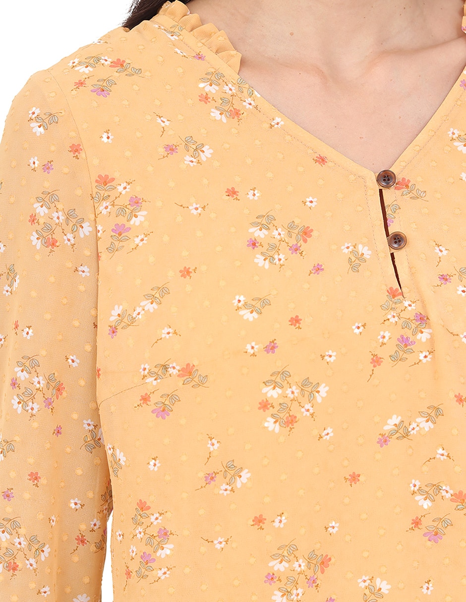 Blusa grupo damasco manga 3/4 para mujer 4