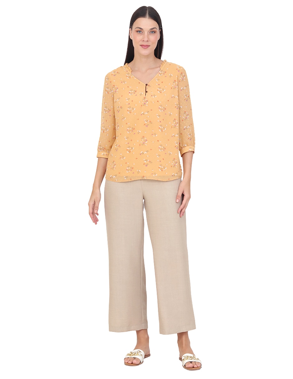 Blusa grupo damasco manga 3/4 para mujer 6
