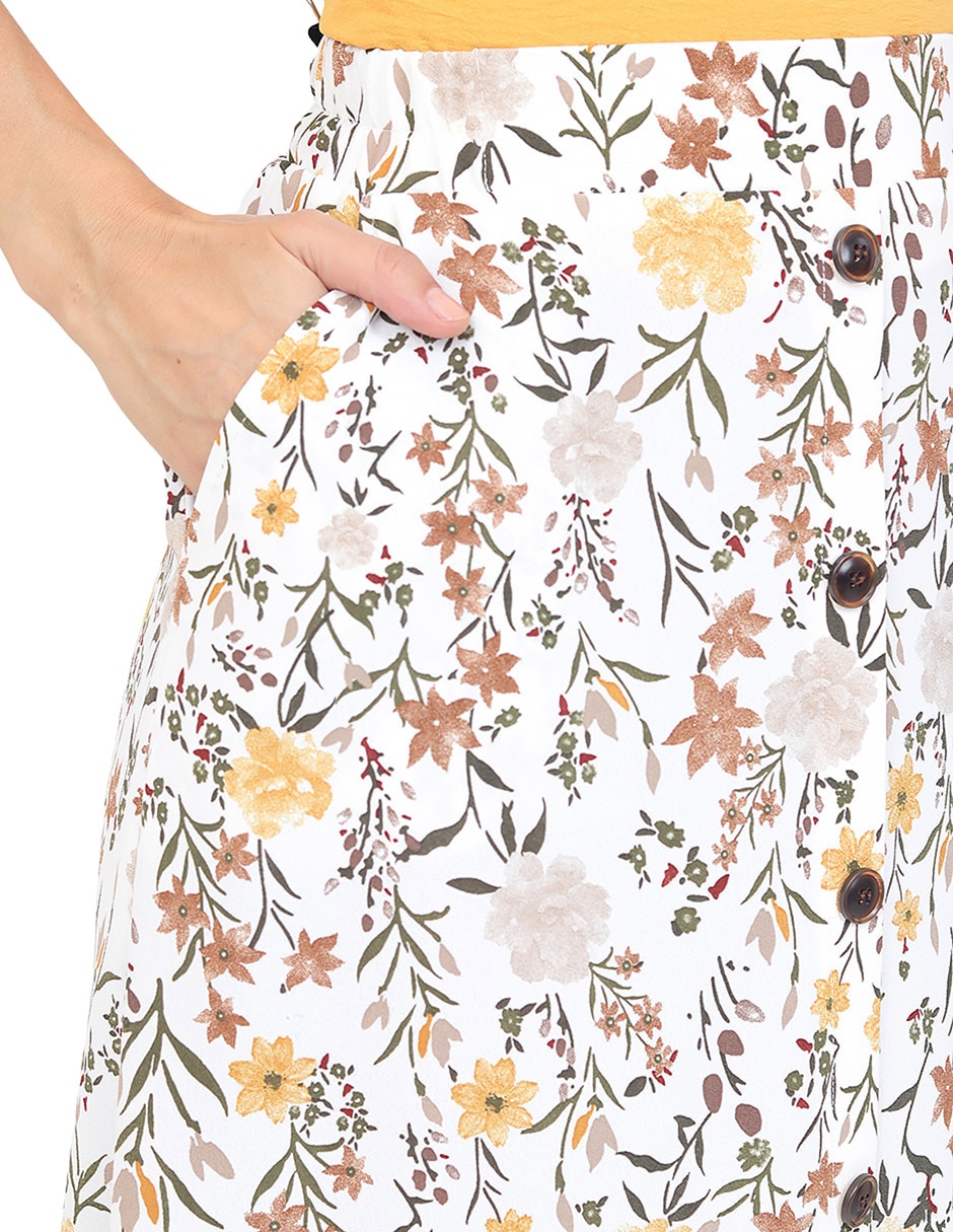 Falda pantalón midi a la cintura 4