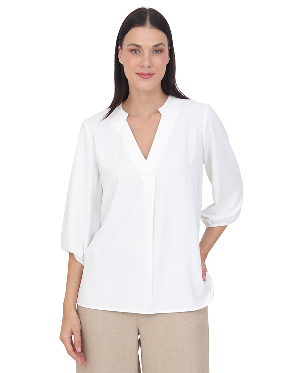 Blusa grupo damasco manga 3/4 para mujer