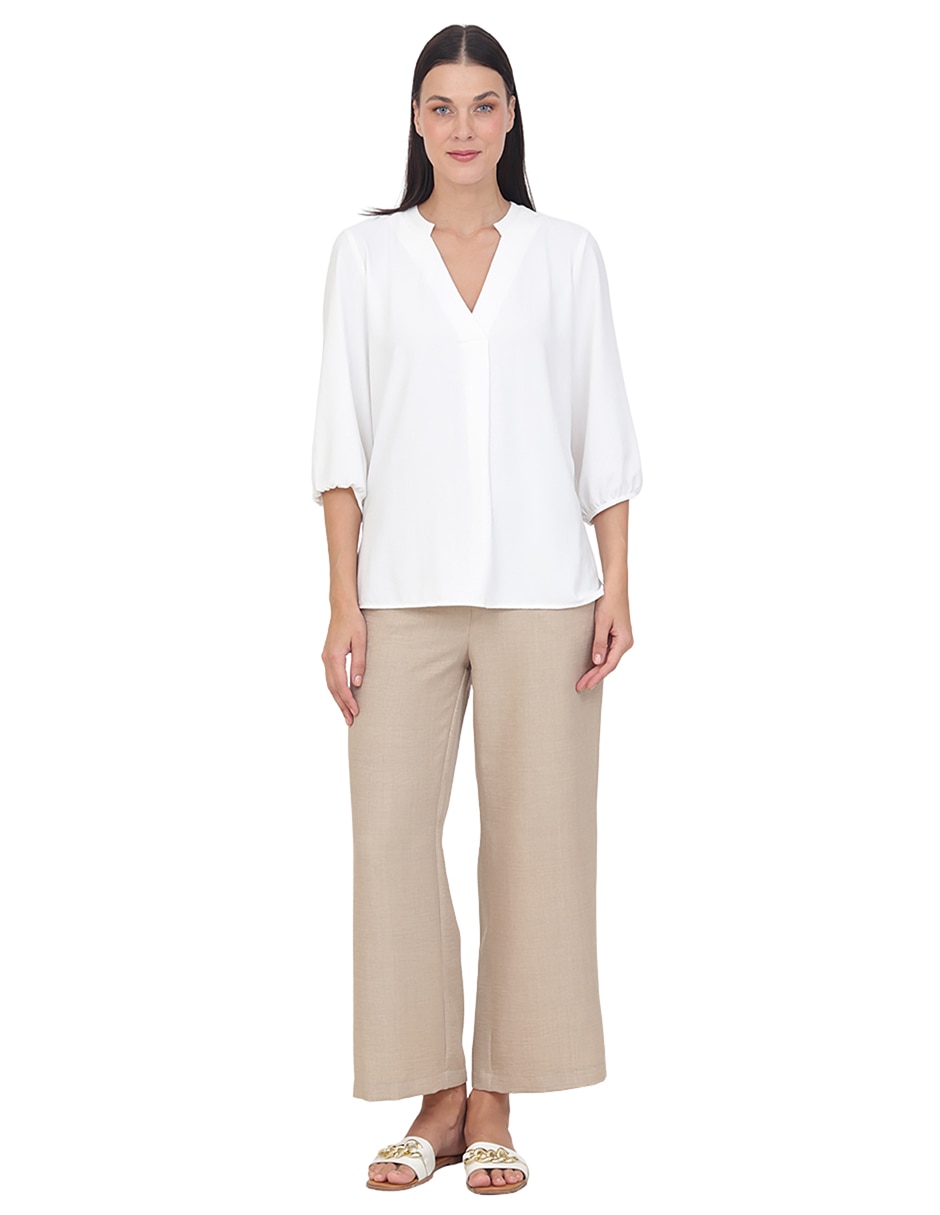 Blusa grupo damasco manga 3/4 para mujer 4