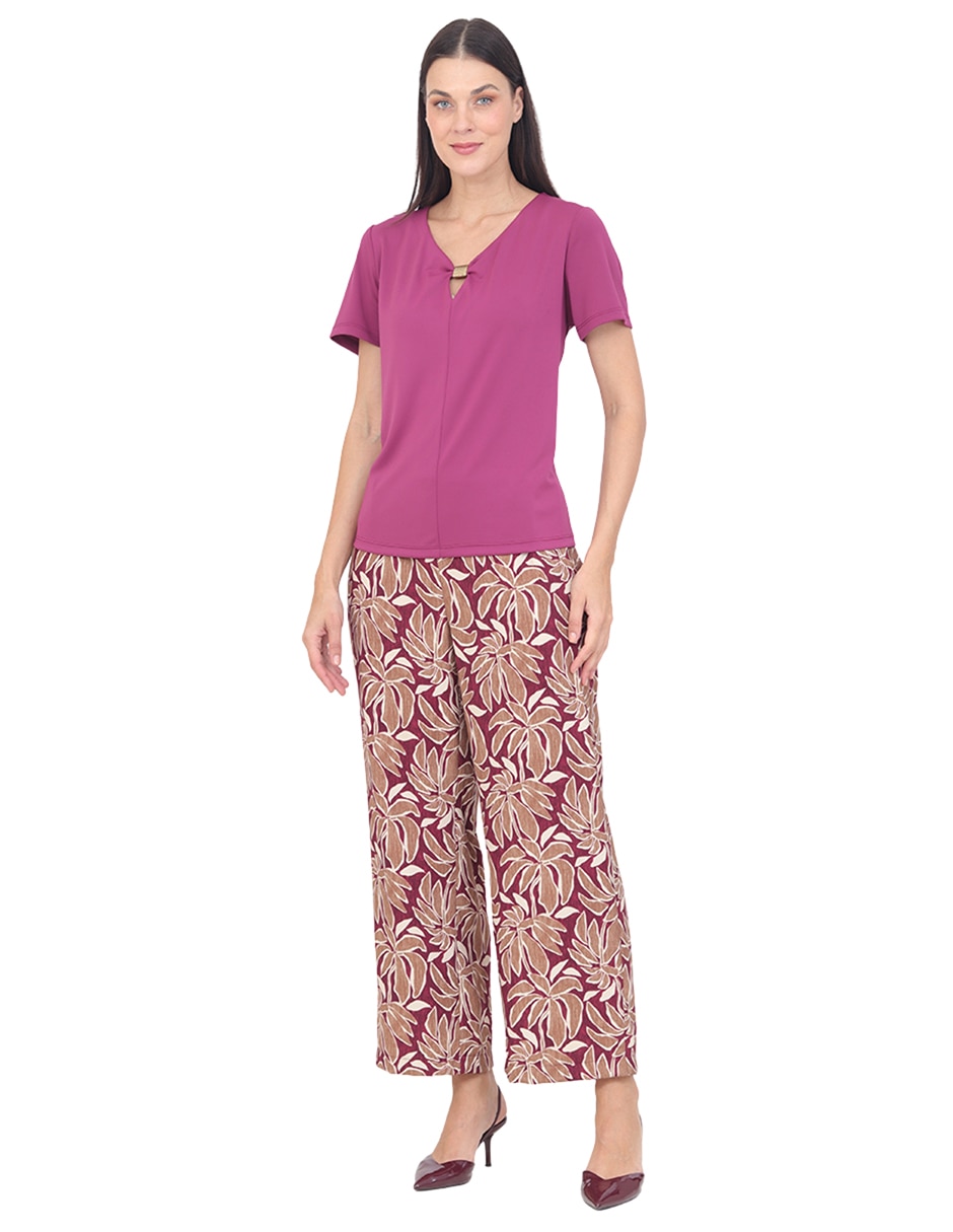 Blusa grupo niza manga corta para mujer 5