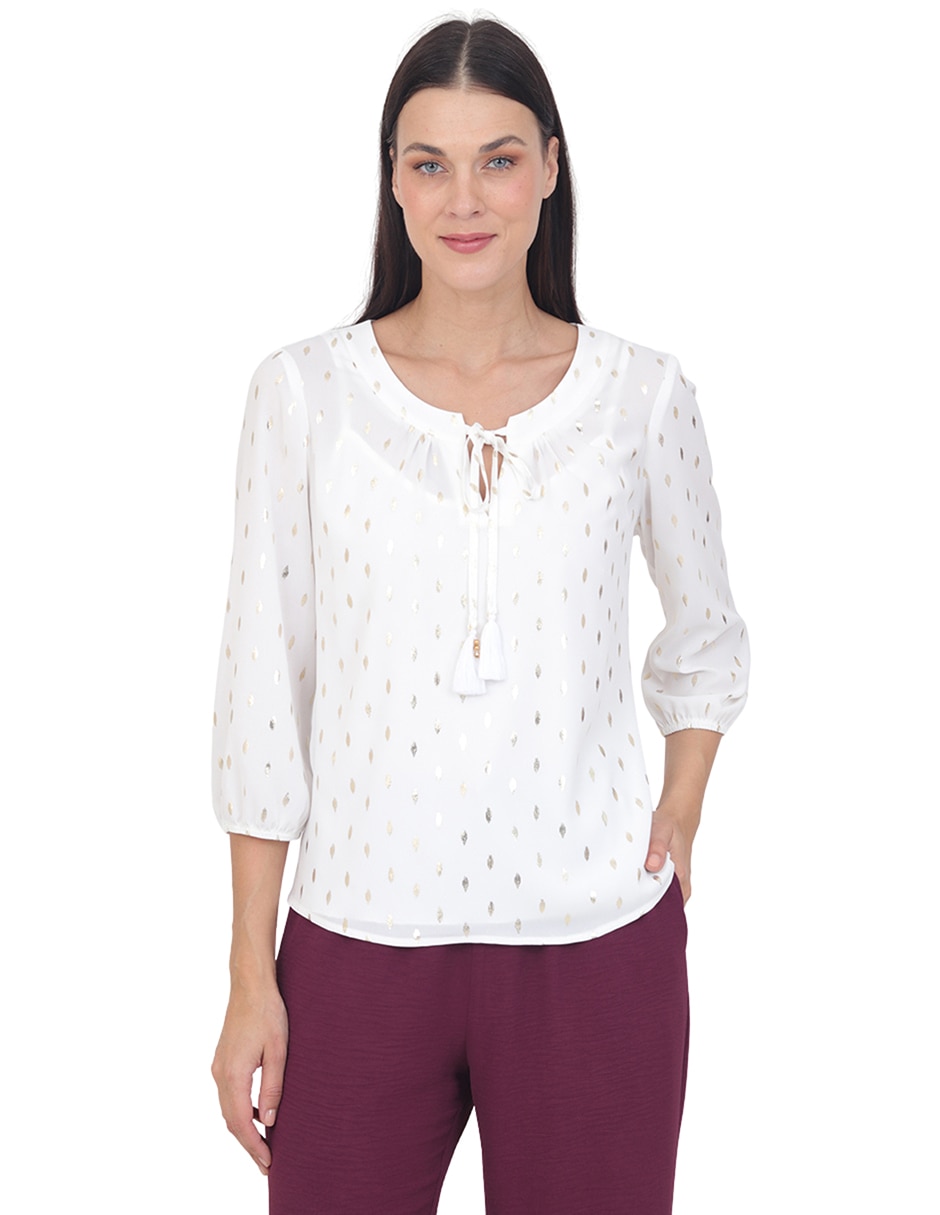 Blusa grupo niza manga 3/4 para mujer Blusa grupo niza manga 3/4 para mujer