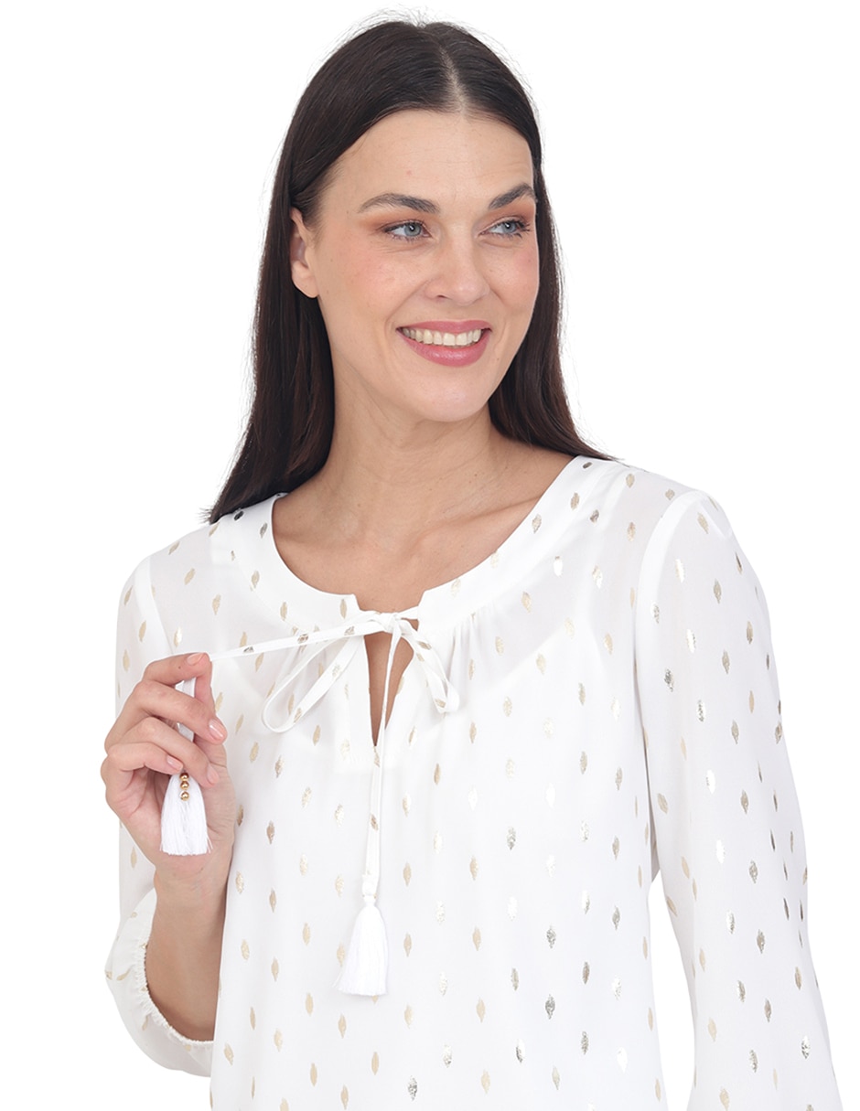 Blusa grupo niza manga 3/4 para mujer 2