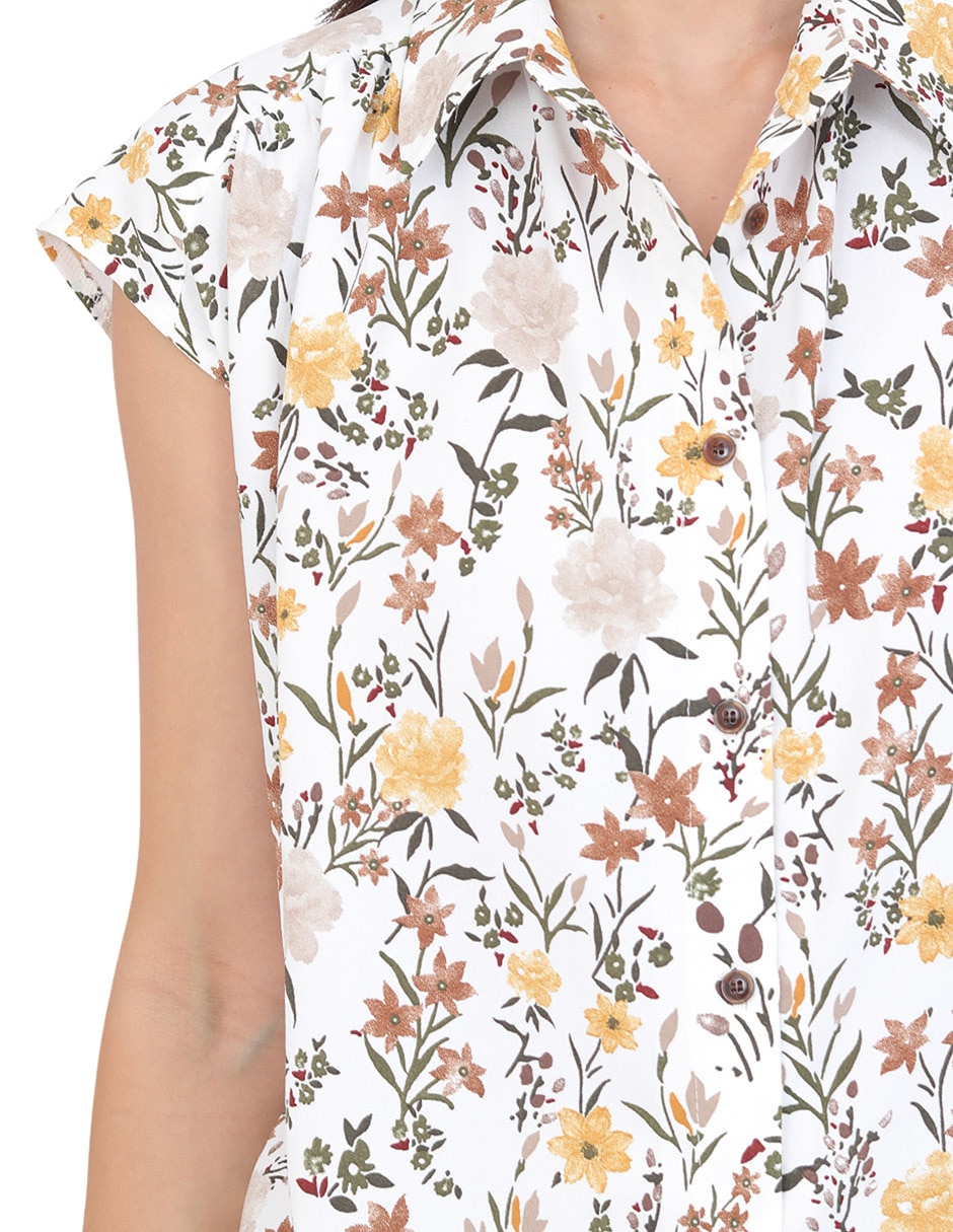 Blusa grupo damasco manga corta para mujer 3