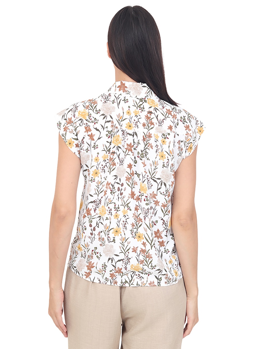 Blusa grupo damasco manga corta para mujer 5