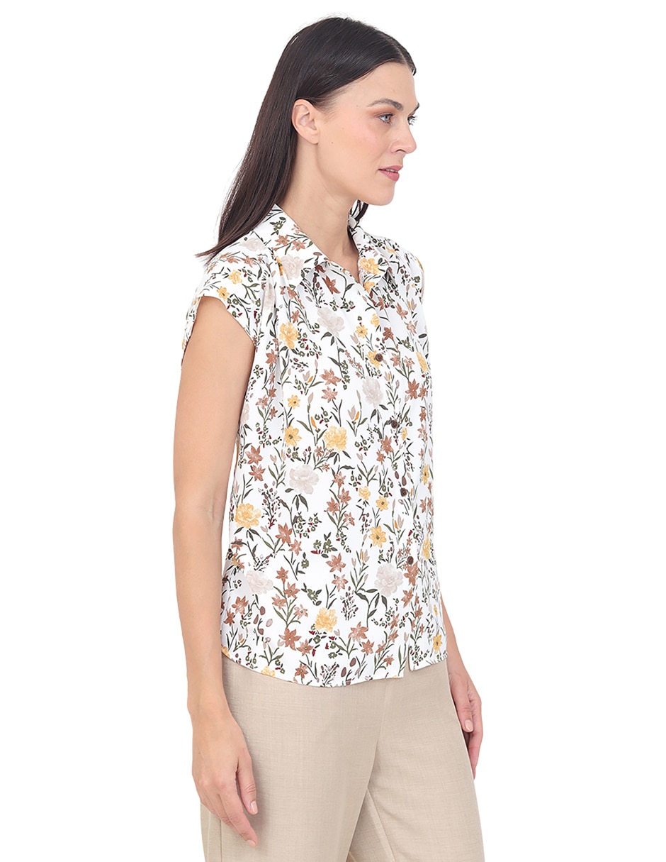 Blusa grupo damasco manga corta para mujer 6