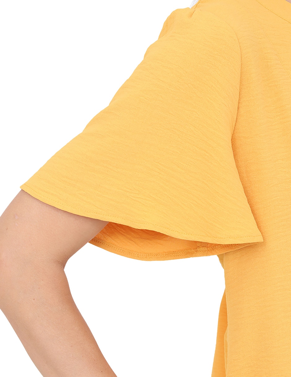 Blusa duplan grupo damasco manga corta para mujer