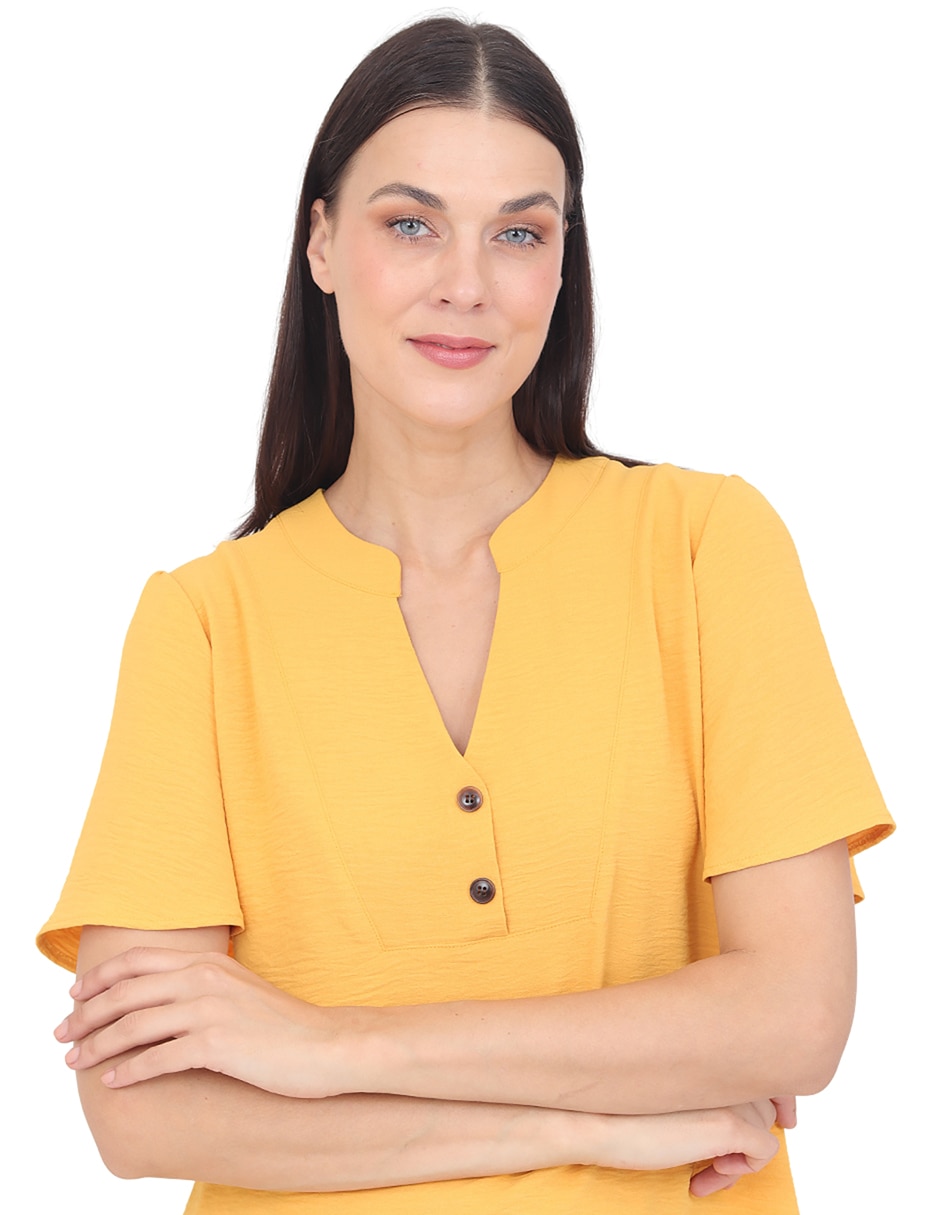 Blusa duplan grupo damasco manga corta para mujer