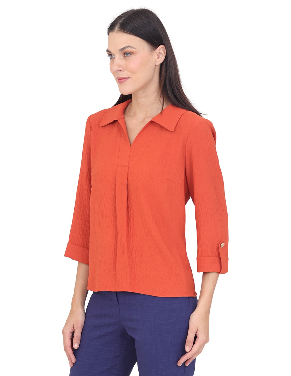Blusa grupo torrent manga 3/4 para mujer 6