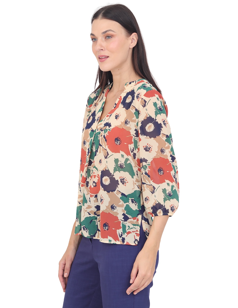 Blusa grupo torrent manga 3/4 para mujer 6