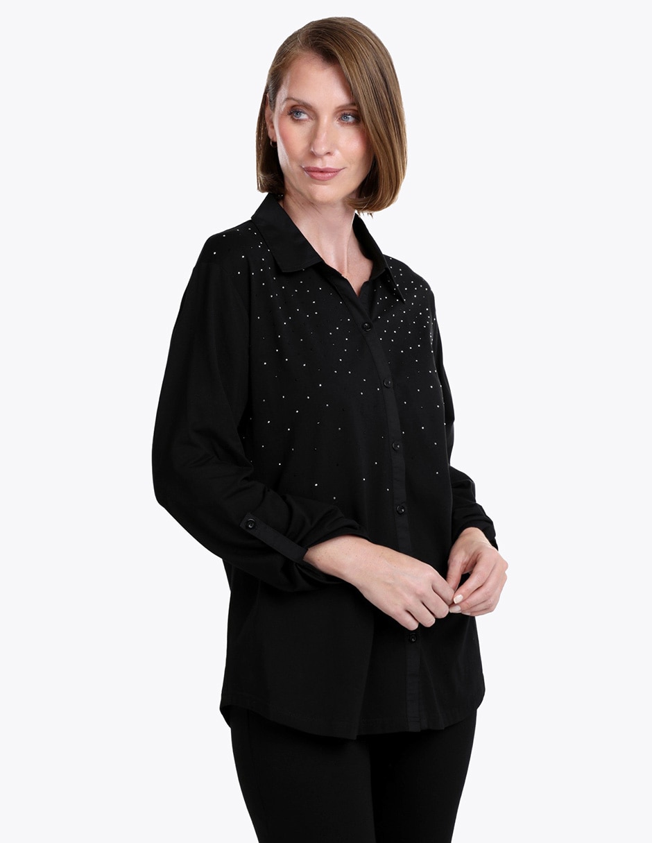 Blusa camisera manga larga para mujer Blusa camisera manga larga para mujer