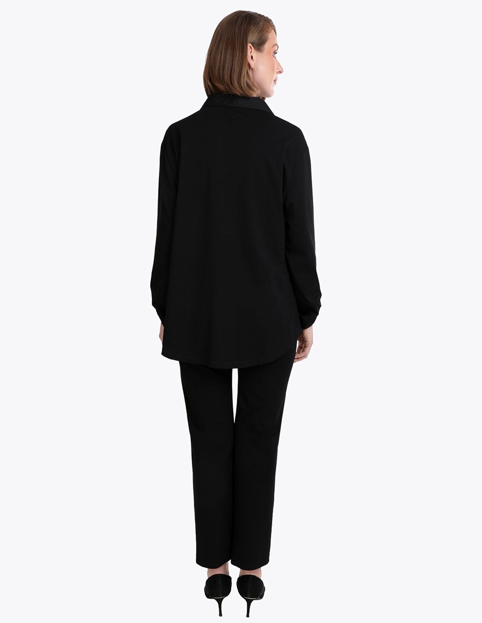 Blusa camisera manga larga para mujer 2