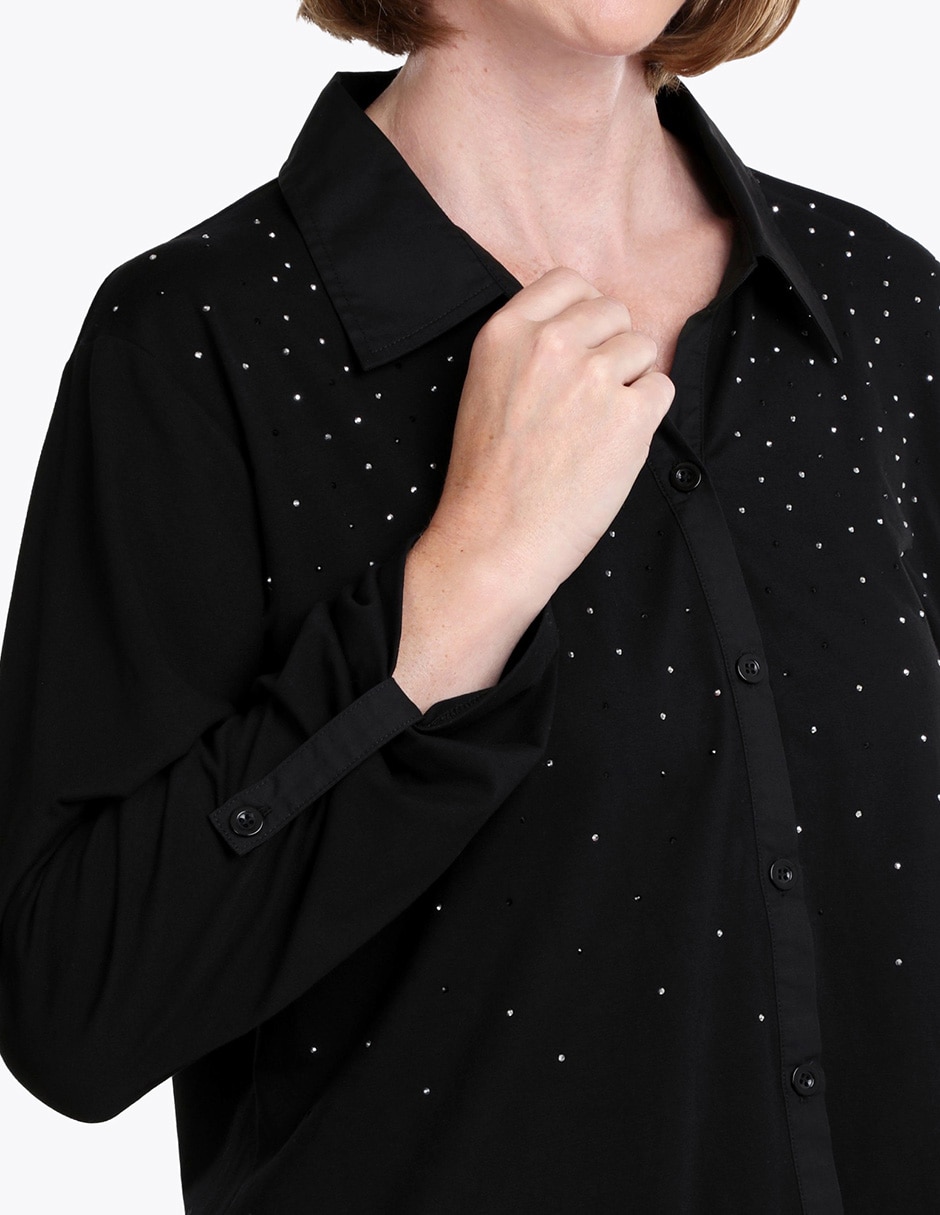 Blusa camisera manga larga para mujer 4