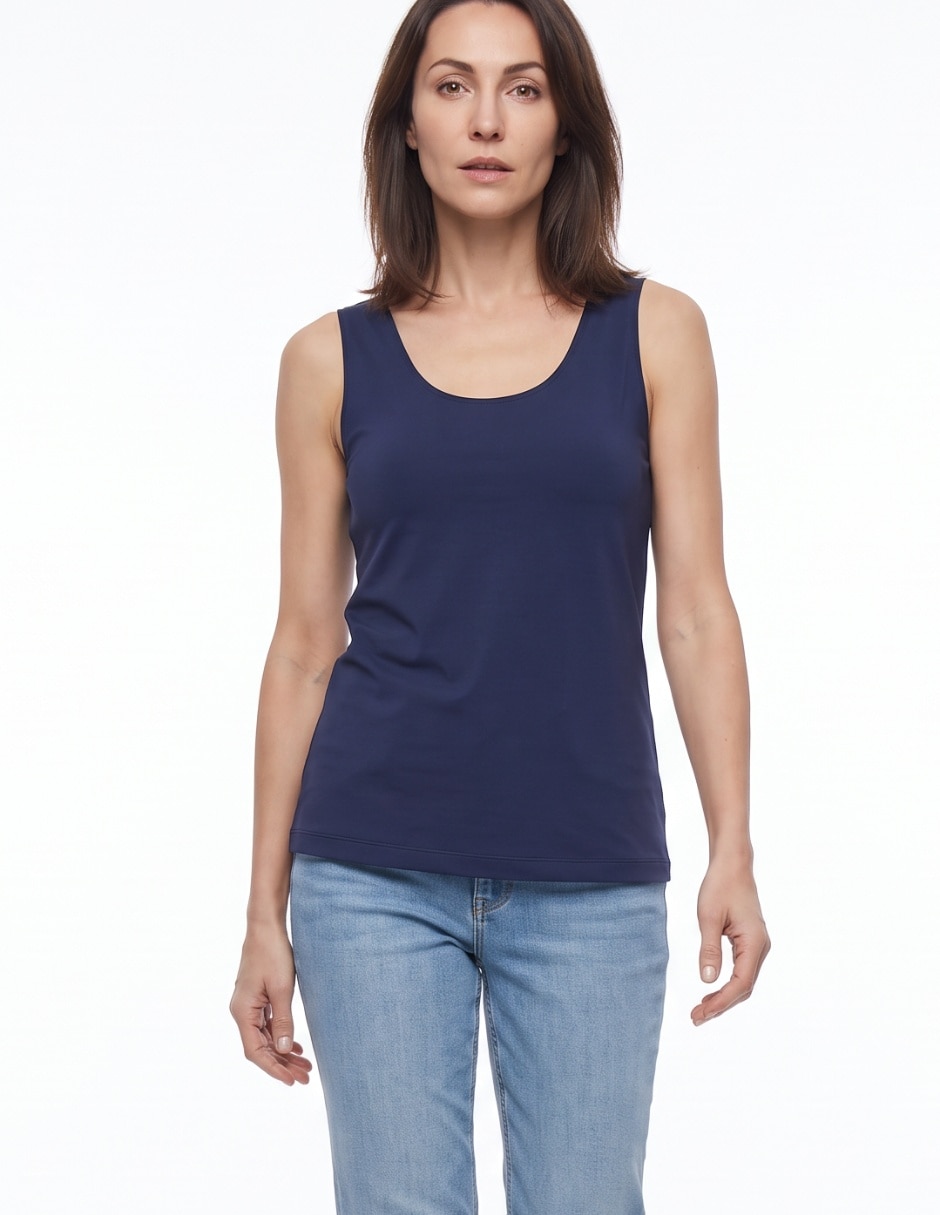 Top cuello redondo tirante ancho 3