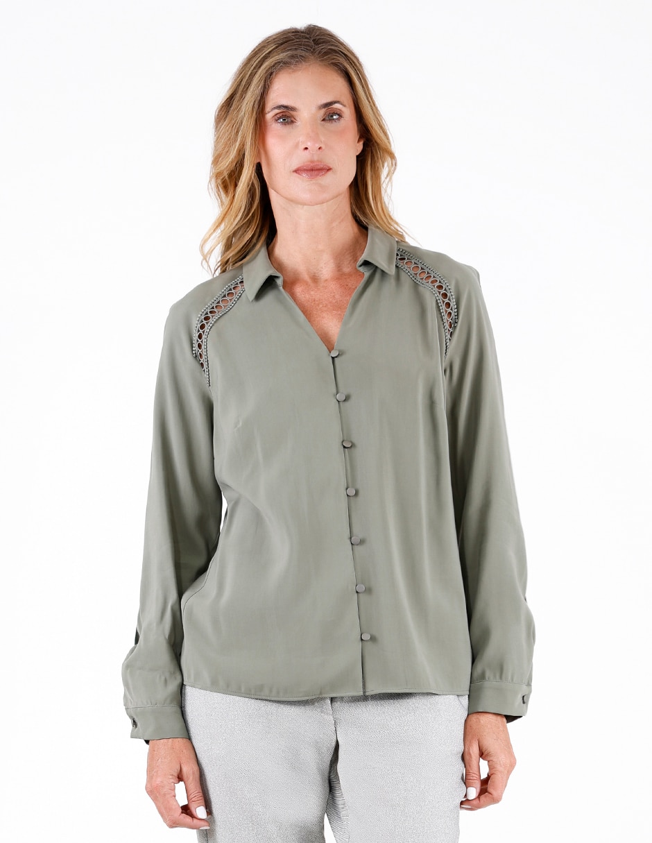 Blusa manga larga para mujer