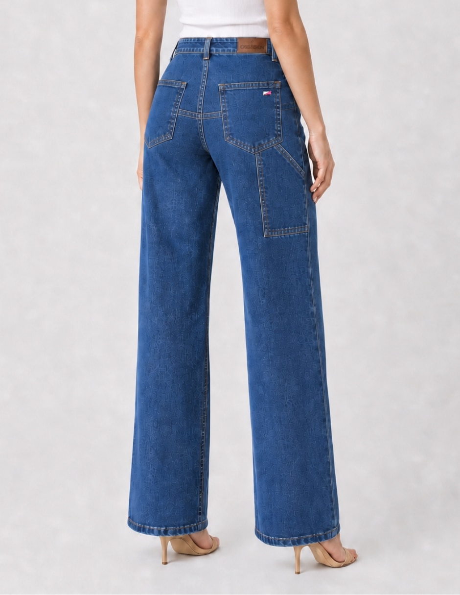 Jeans carpenter wide leg 25144-d para mujer 5