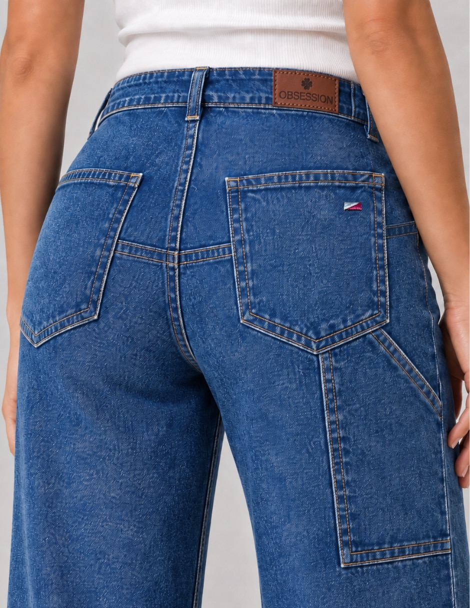 Jeans carpenter wide leg 25144-d para mujer