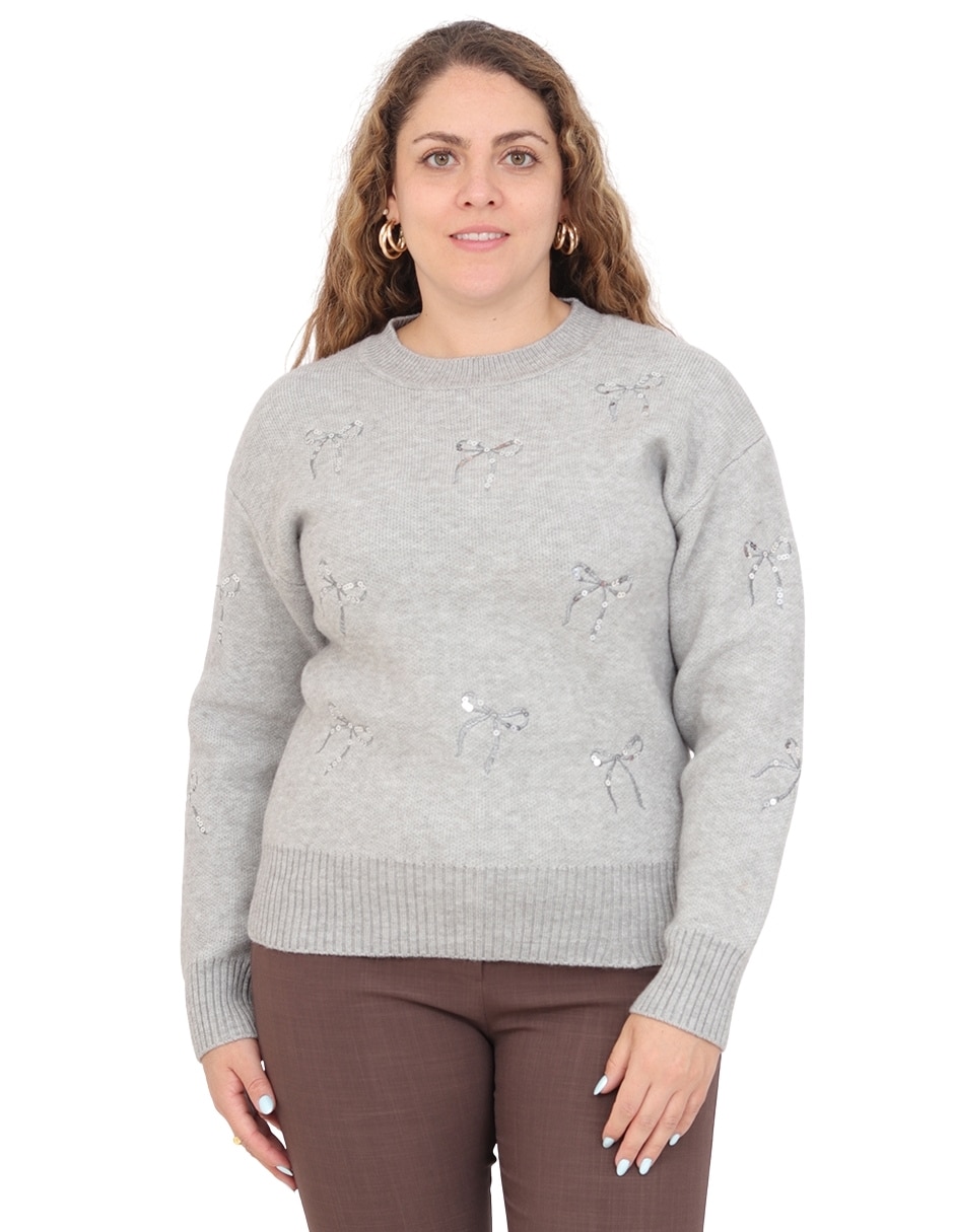 Suéter cuello redondo para mujer