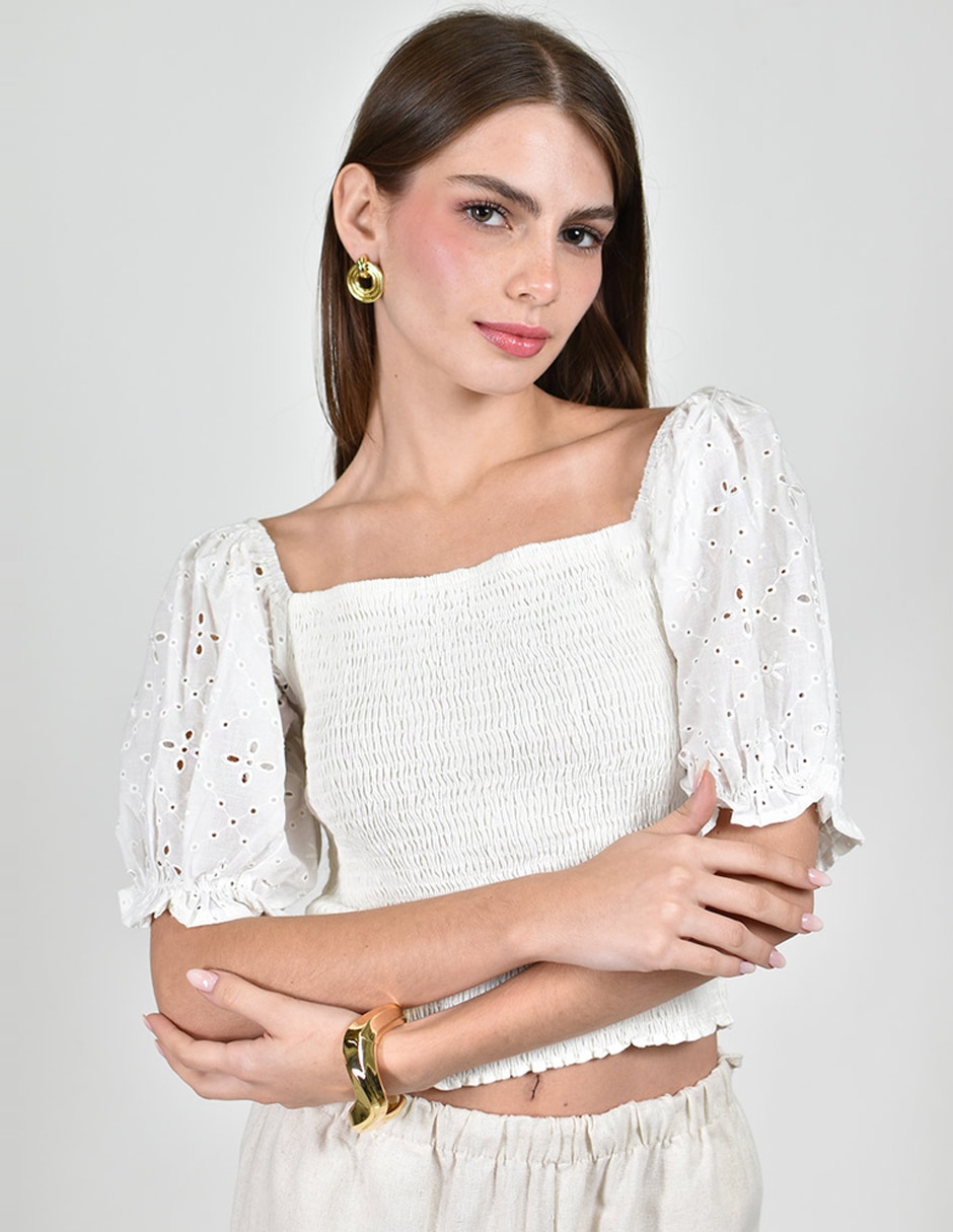 Blusa manga corta para mujer 4