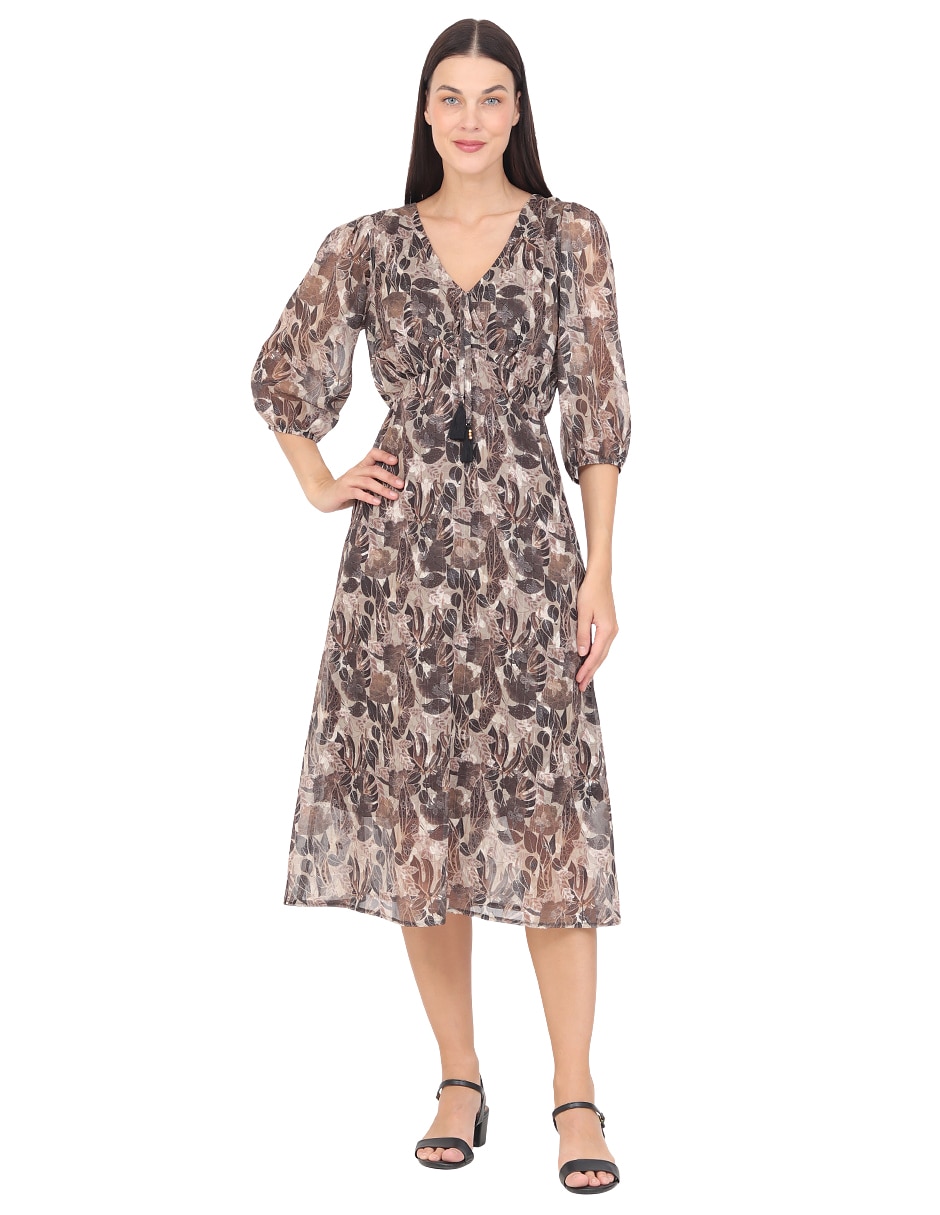 Vestido midi formal grupo miraval para mujer Vestido midi formal grupo miraval para mujer