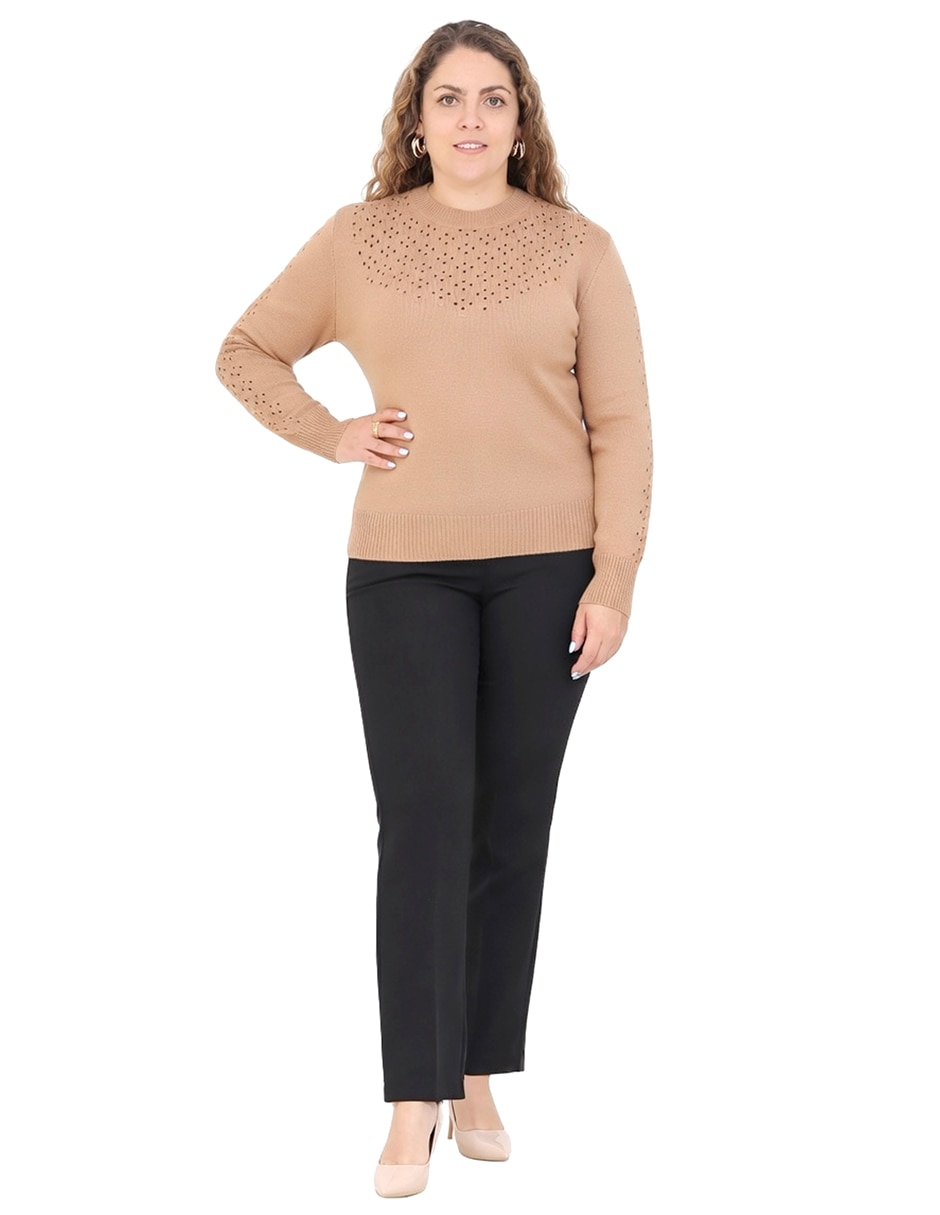 Suéter cuello redondo para mujer 6
