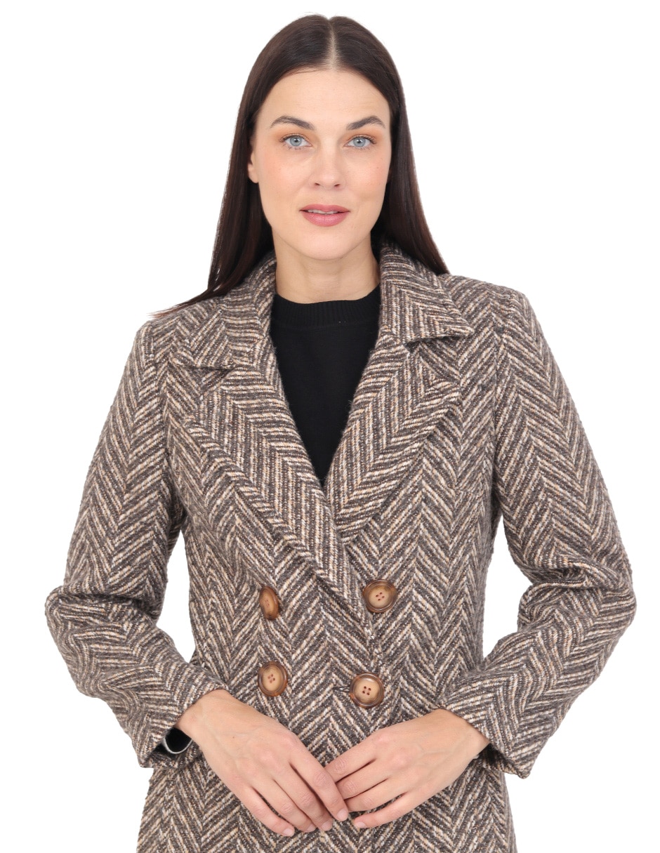 Abrigo de lana cruzado para mujer 4