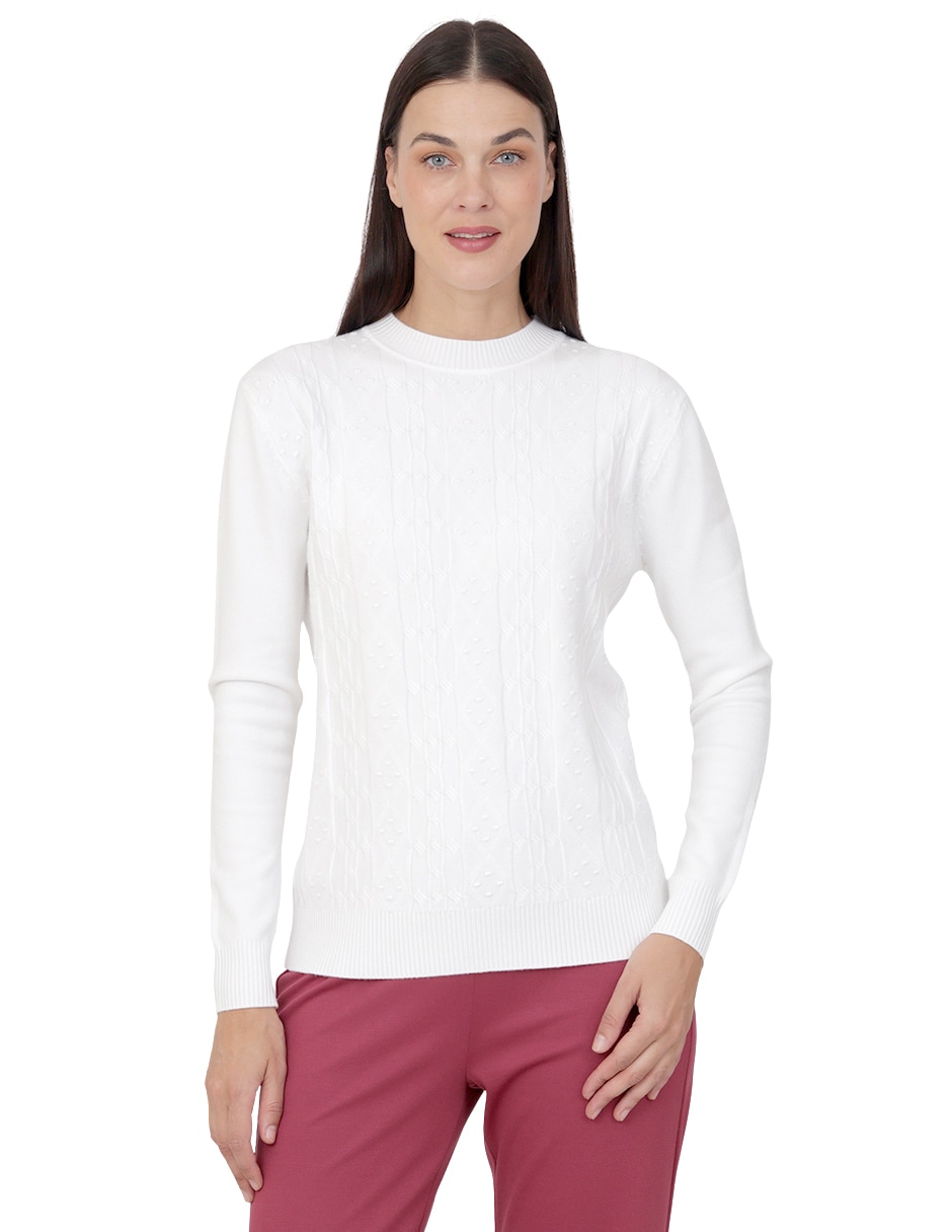 Suéter cuello redondo para mujer