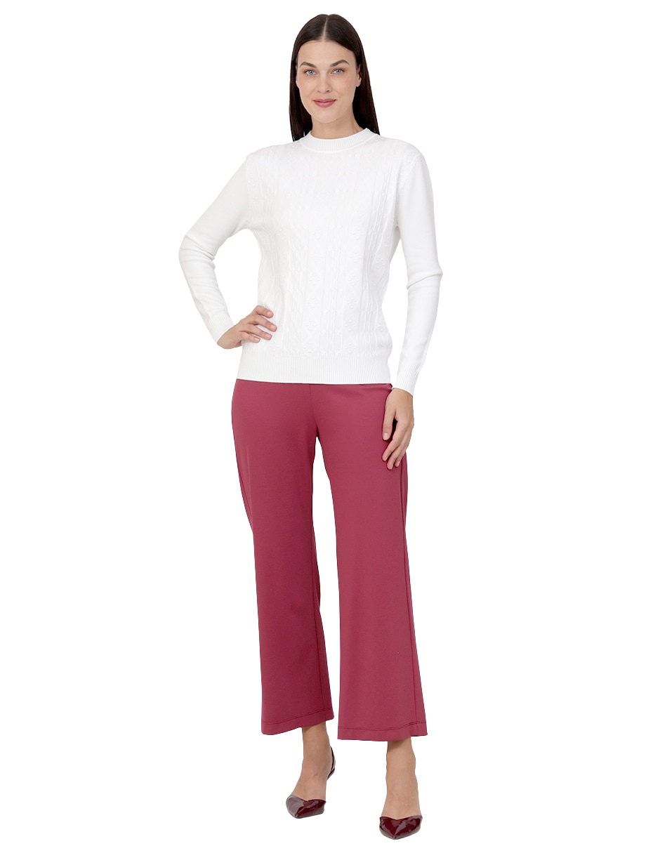 Suéter cuello redondo para mujer 2