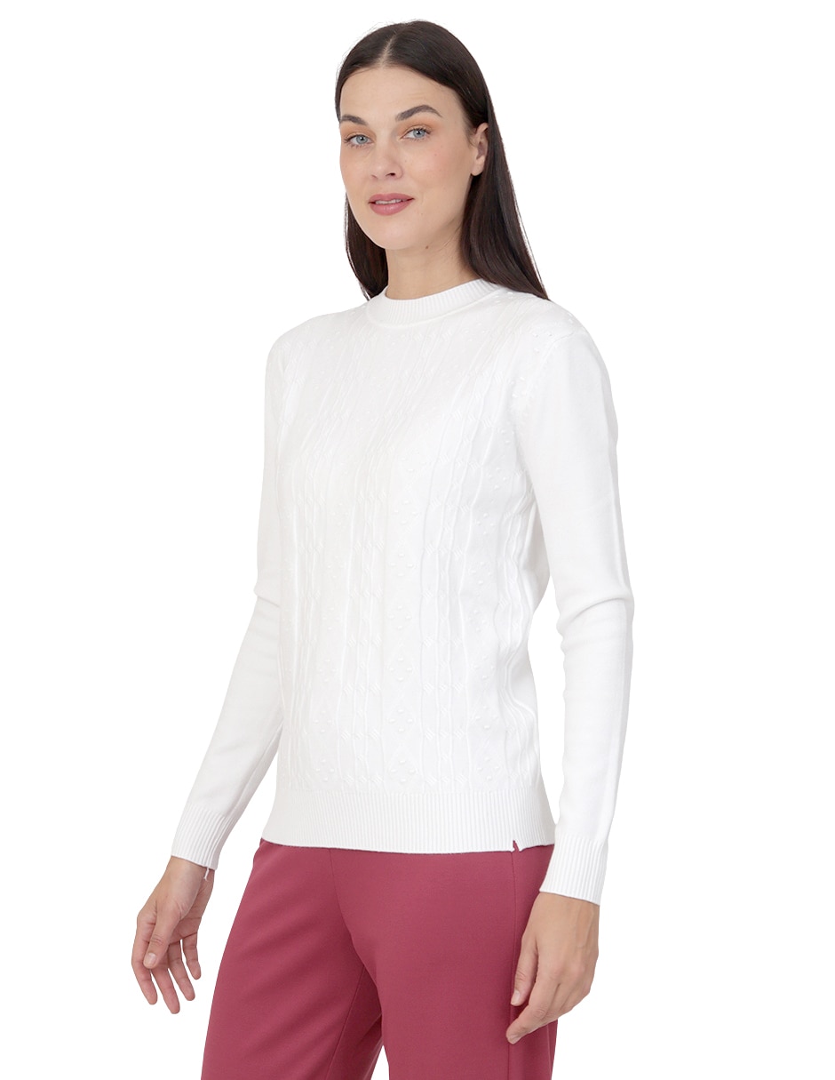 Suéter cuello redondo para mujer 4