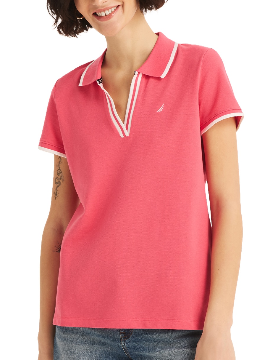 Playera manga corta cuello polo para mujer 5