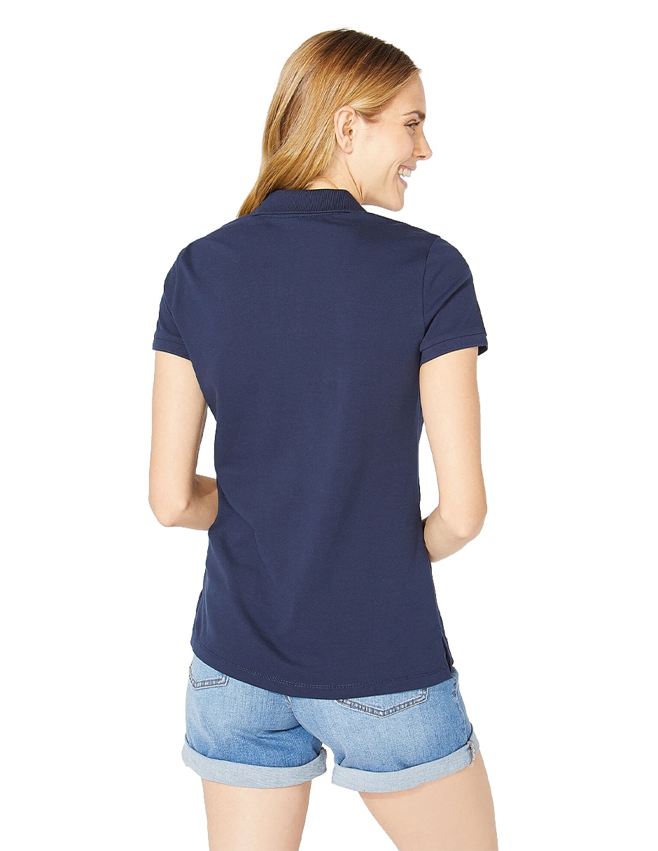 Playera manga corta cuello polo para mujer