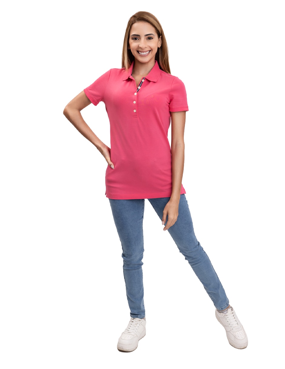 Playera manga corta cuello polo para mujer 5
