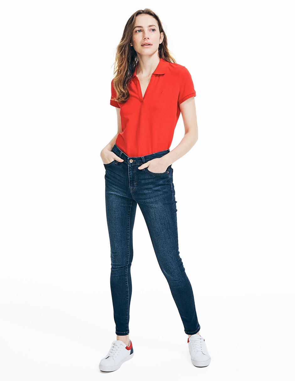 Playera manga corta cuello polo para mujer 5