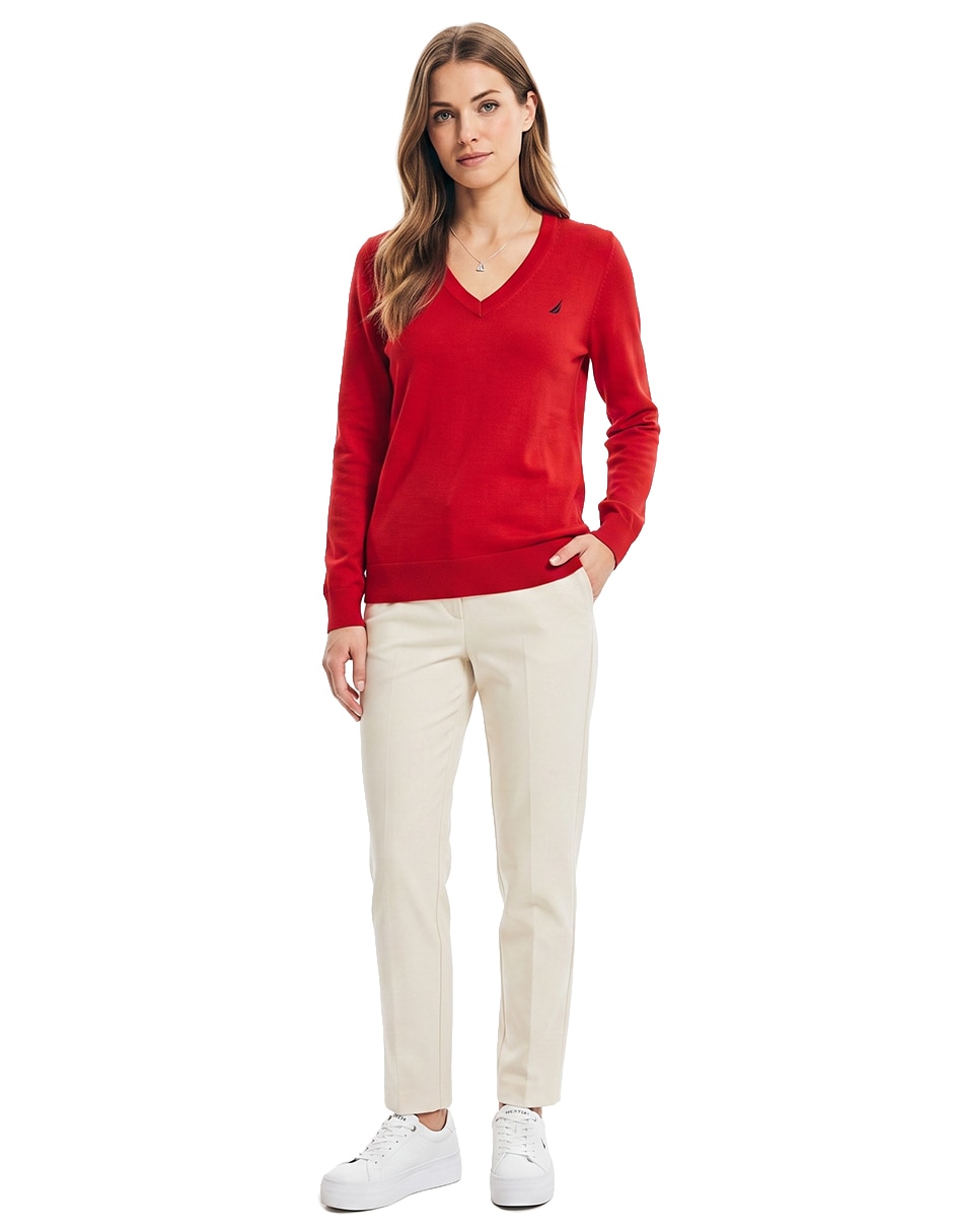 Suéter cuello v para mujer