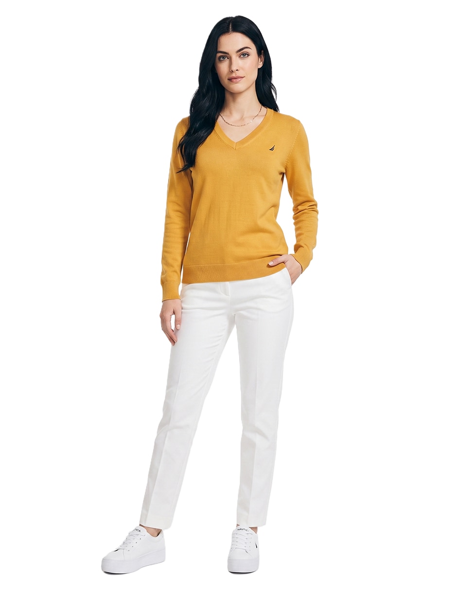 Suéter cuello v para mujer 5