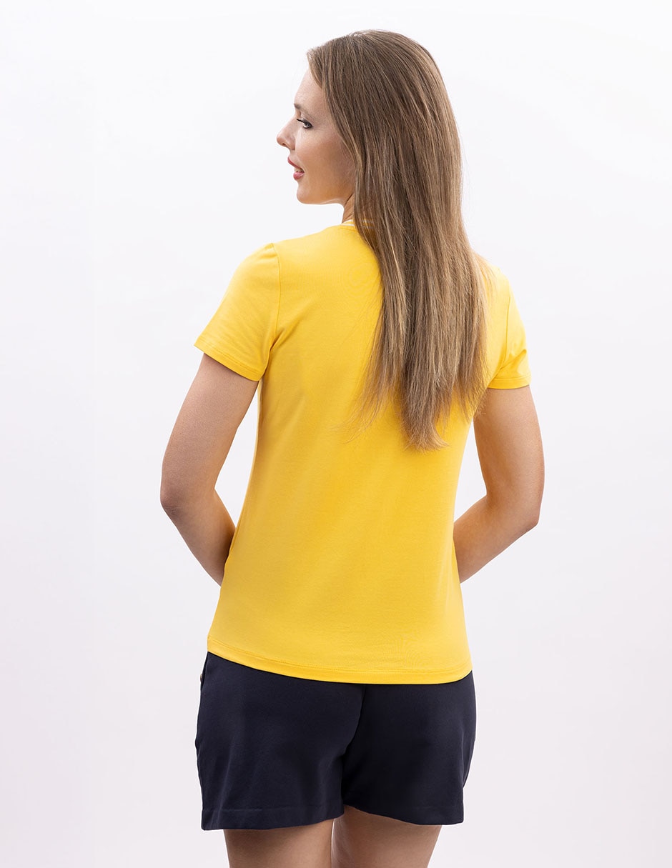 Playera manga corta cuello v para mujer 5
