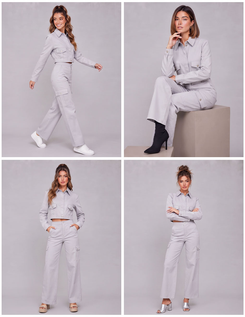 Conjunto casual cargo para mujer 4
