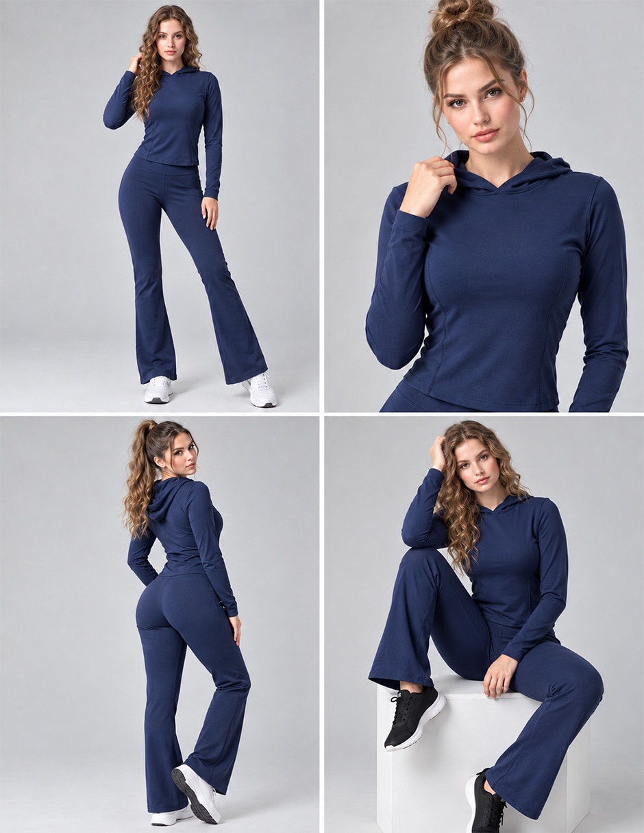 Conjunto casual acampanado para mujer 3