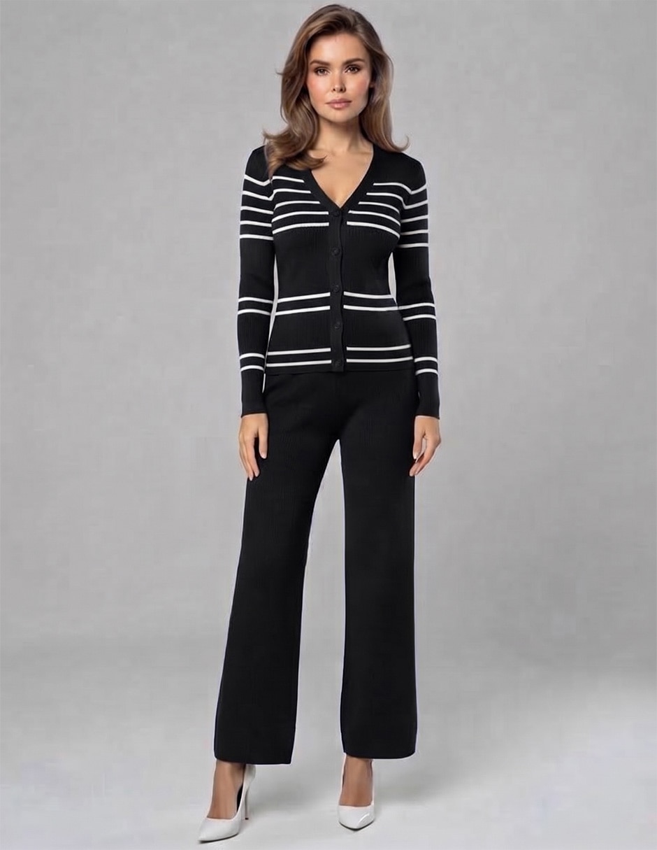 Conjunto business casual tejido de algodón para mujer 1