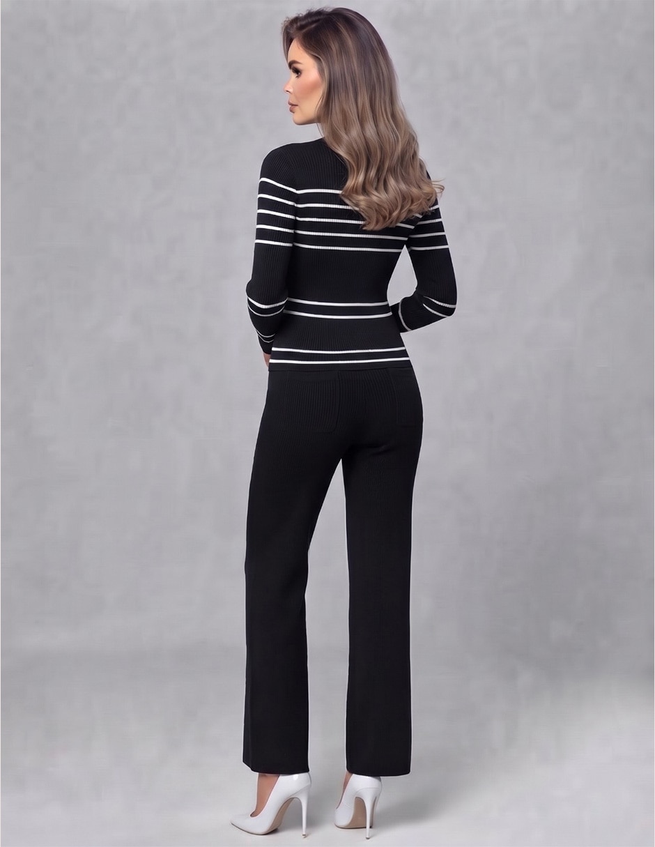 Conjunto business casual tejido de algodón para mujer 4