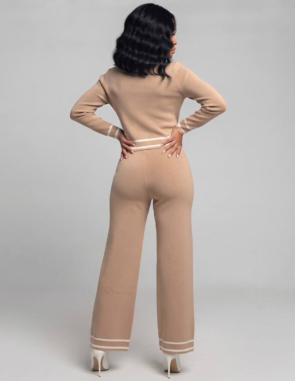 Conjunto casual tejido de algodón para mujer