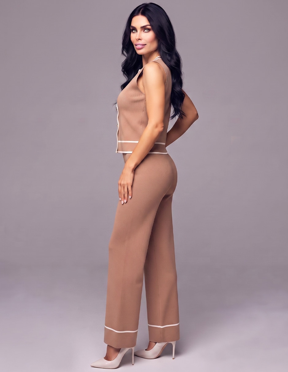 Conjunto business casual tejido de algodón para mujer