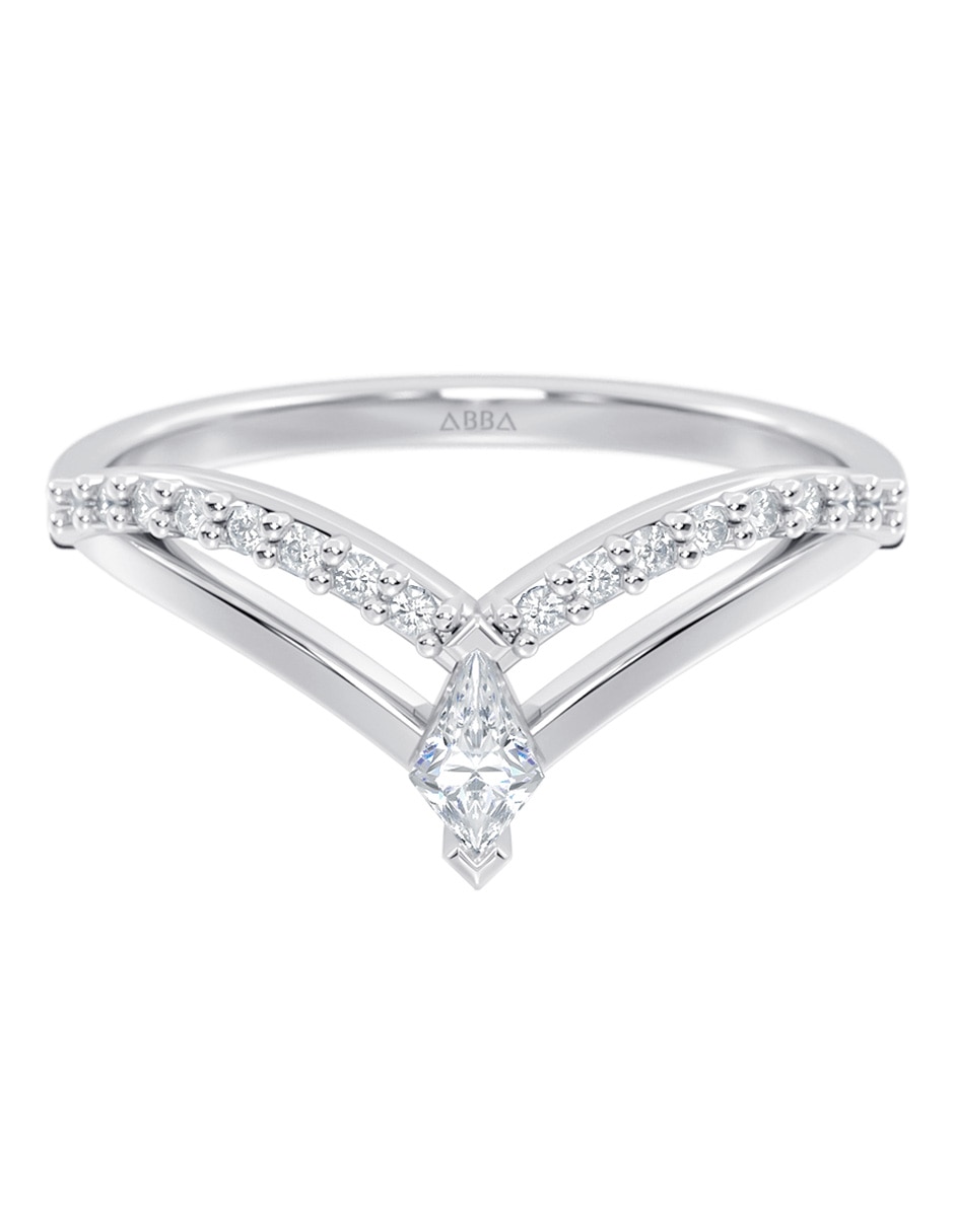 Anillo 14 k de oro zirconia brillante 1