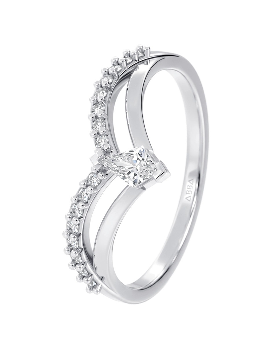 Anillo 14 k de oro zirconia brillante 3