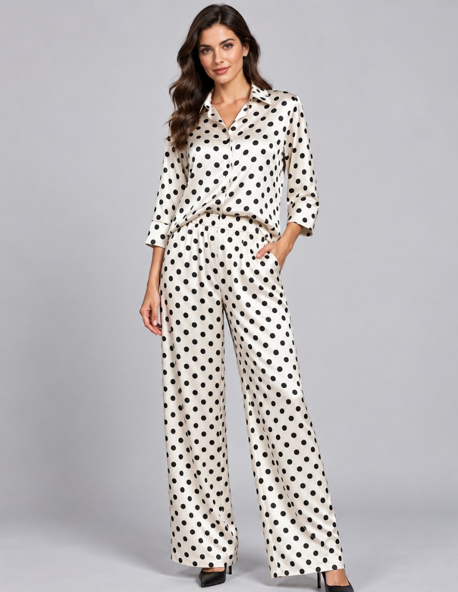 Conjunto Casual OTOÑO / INVIERNO de Satín para No aplica Mujer Conjunto Casual OTOÑO / INVIERNO de Satín para No aplica Mujer