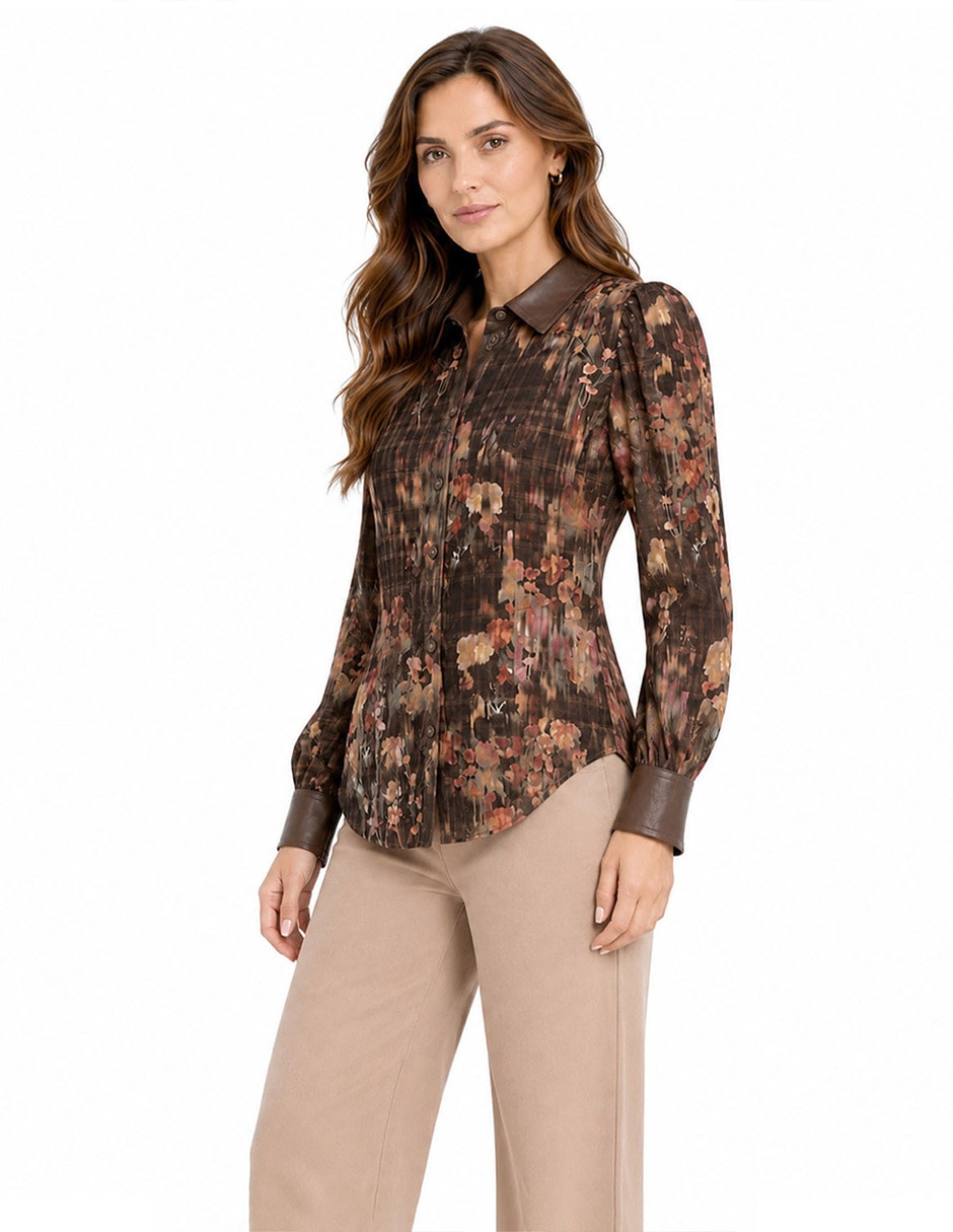 Blusa camisera manga Larga para mujer 4