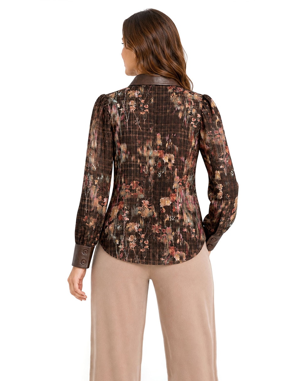 Blusa camisera manga Larga para mujer 5