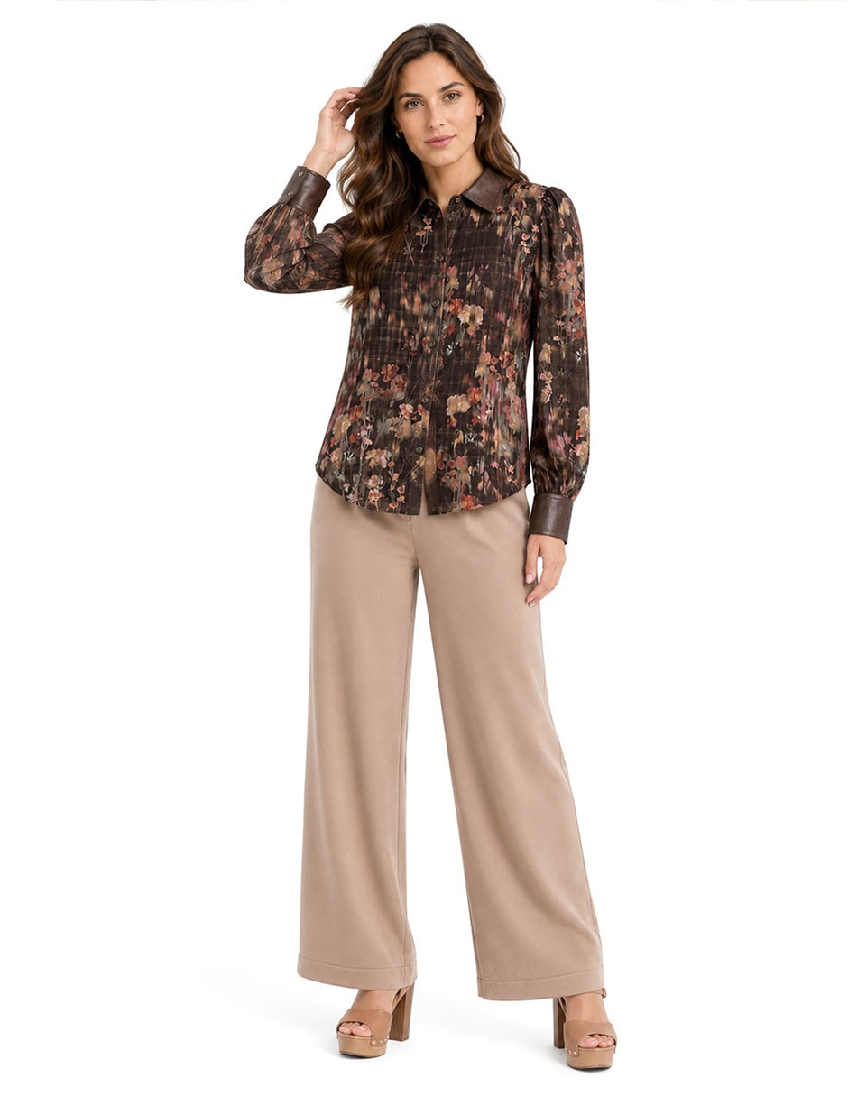 Blusa camisera manga Larga para mujer 6